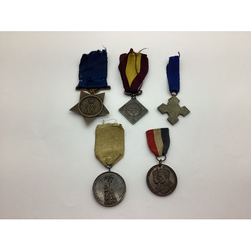 835 - Khedives Star 1882 Medal, three Army Temperance Association medals and a George VI 1937 coronation m... 