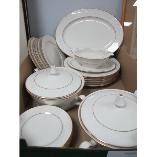 1050 - Noritake Caledonia part dinner service comprising of dinner, salad and side plates, two lidded turee... 