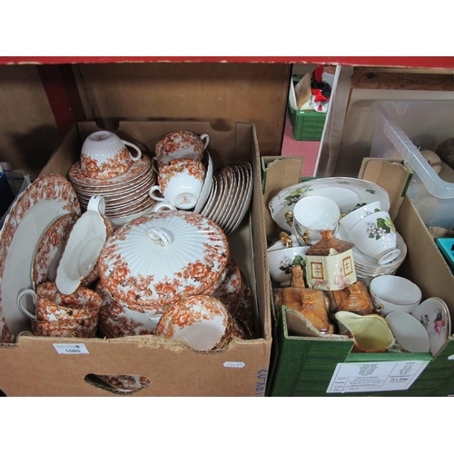 1085 - Radfords 'Victorian' Pattern Bone China Dinner Service; Keele St cottage ware, etc:- Two Boxes