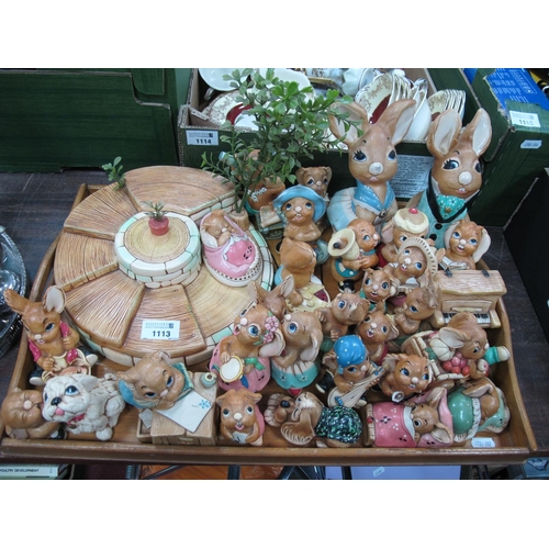 1113 - Pendelfin figures 'Mother Rabbit', 'Uncle Soames' and 'Barrow Boy' etc. One tray