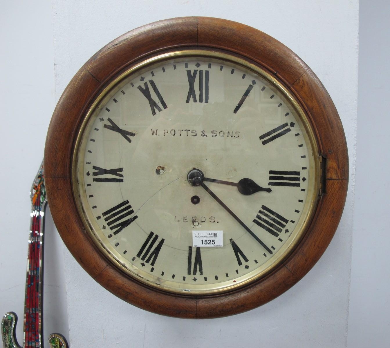 Late XIX Century wall clock with fusee movement 12inch dial W. Potts ...