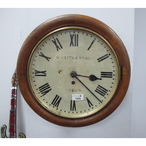 Late XIX Century wall clock with fusee movement 12inch dial W. Potts ...