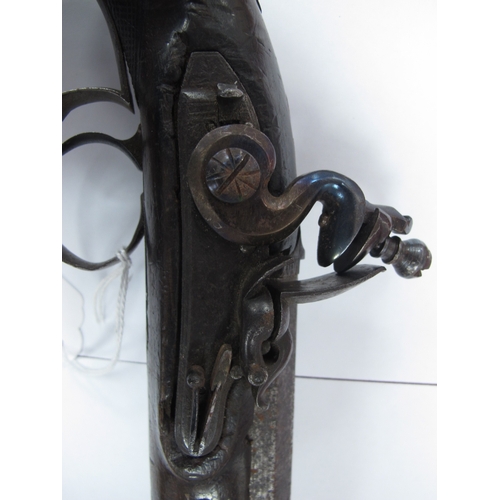 790 - 19th Century Flintlock pistol with octagonal barrel, some engraving to lock including 'LONDON' and c... 