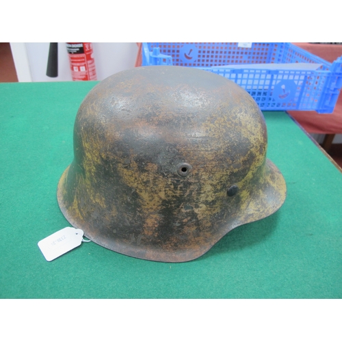 751 - WW2 German Army M42 steel helmet with liner and split leather chin strap, marks on interior of helme... 