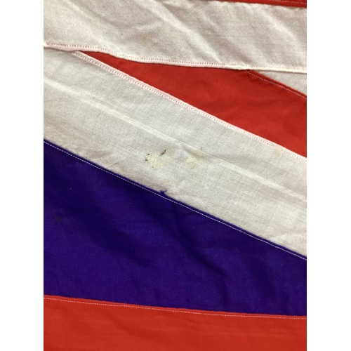 727 - Large Royal Navy White Ensign Flag with Various Stamped Marks including Broad Military Arrow, some m... 