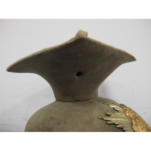 796A - A WWI German Saxon Felt Czapka, with Saxon helmet plate to centre, helmet is complete with Reichs co... 