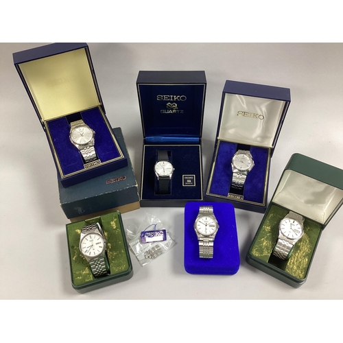 13 - A Collection of Seiko Gent's Wristwatches, including ref: 7000-8000 (boxed); 7123-8430 (boxed); 7123... 