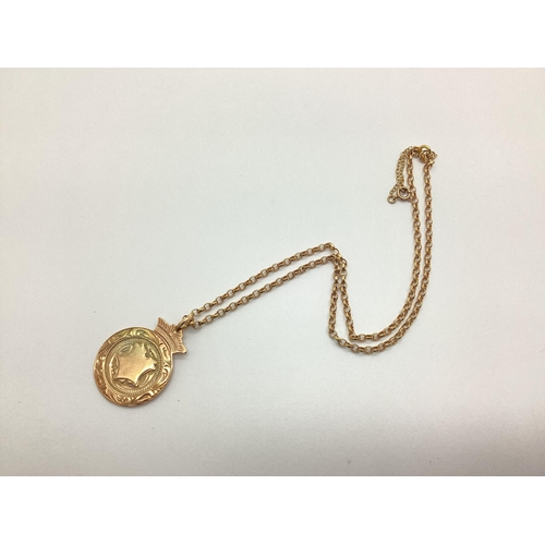 193 - A 9ct Gold Medallion Pendant, engraved to the reverse 