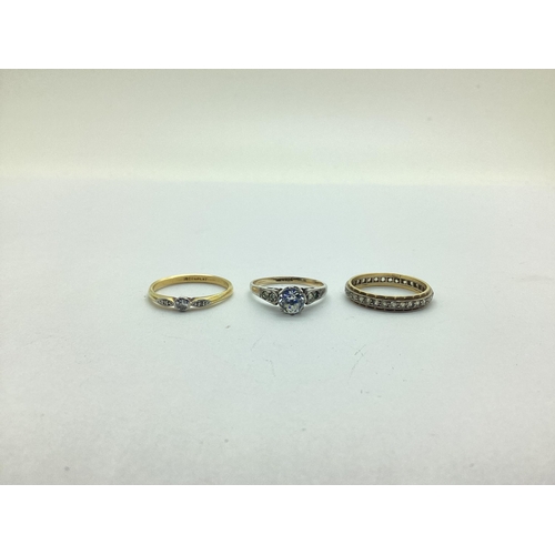 213 - An Eternity Band, with inset highlights (finger size O1/2); together with a 