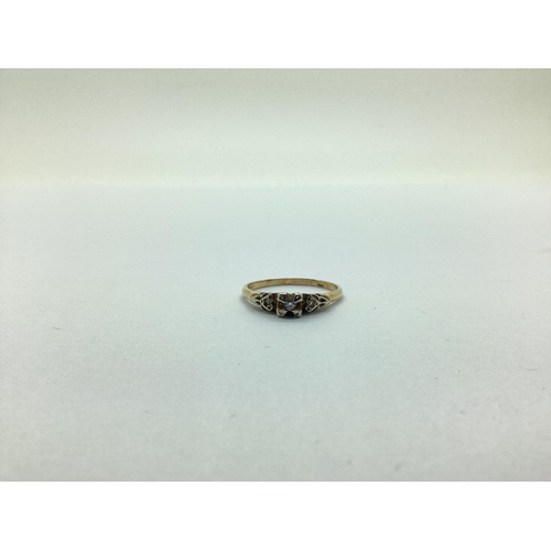 225 - A Dainty Single Stone Diamond Ring, illusion set, stamped 