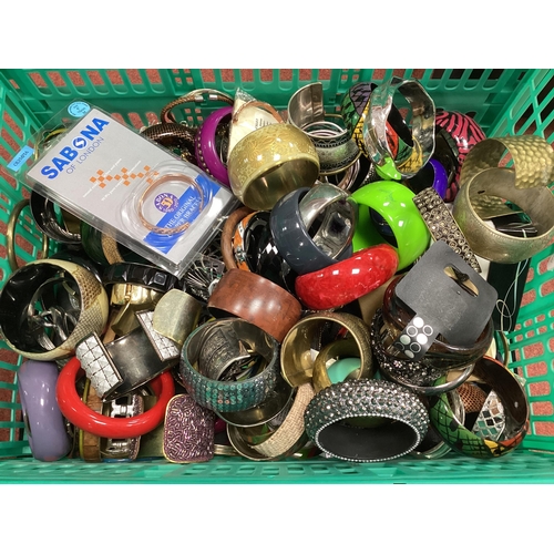 52 - A Large Collection of Assorted Costume Bangles :- One Box