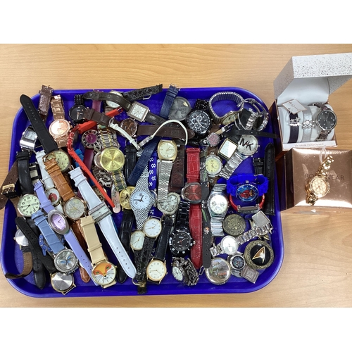 57 - A Large Mixed Lot of Assorted Ladies and Gent's Wristwatches, (some damages / incomplete) etc :- One... 