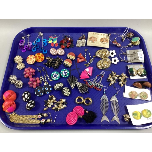 8 - 1980's/90's Style and Later Costume Earrings :- One Tray