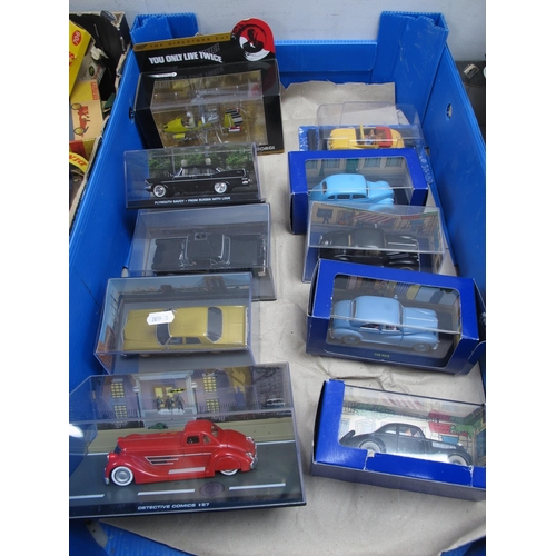 311 - Ten Diecast Model Vehicles by Atlas Editions, Corgi and other mostly with a James Bond 007 or Tintin... 