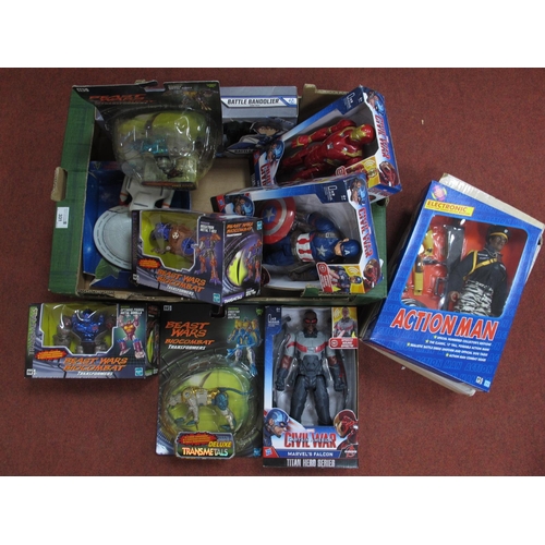 331 - Ten Plastic Model Figures and Transformers Toys Mostly by Hasbro, to include Transformers Beast Wars... 