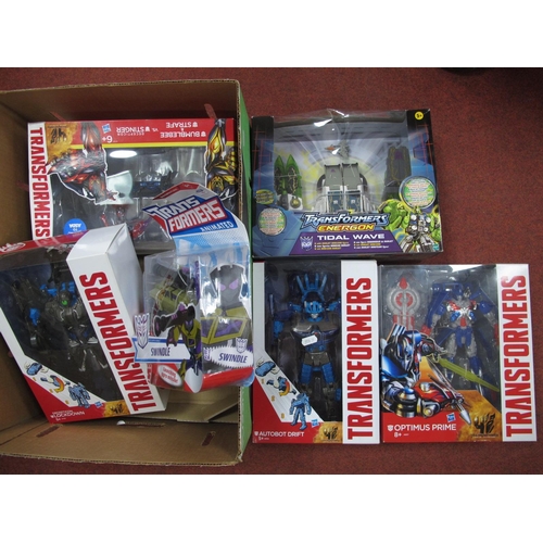 338 - Six Transformers Toys by Hasbro, to include #A6152 Autobot Drift, Energon Tidal Wave, #A6517 Optimus... 