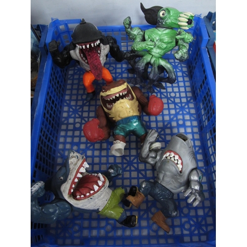 356 - Five Circa 1990's Street Sharks Toys by Street Wise Designs to include Slugger Slammu, Moby Lick, Ra... 