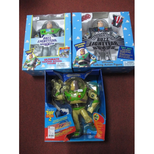 391 - Three Boxed Disney Toy Story Buzz Lightyear Plastic Action Figure Toys, to include Mattel Toy Story ... 