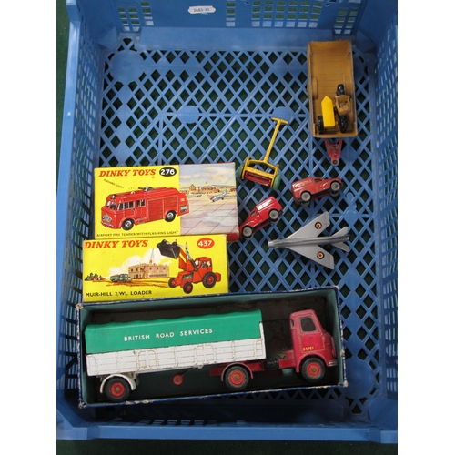 491 - A small quantity of original Dinky toys including No. 276 Airport Fire Tender fair boxed, No. 437 Mu... 