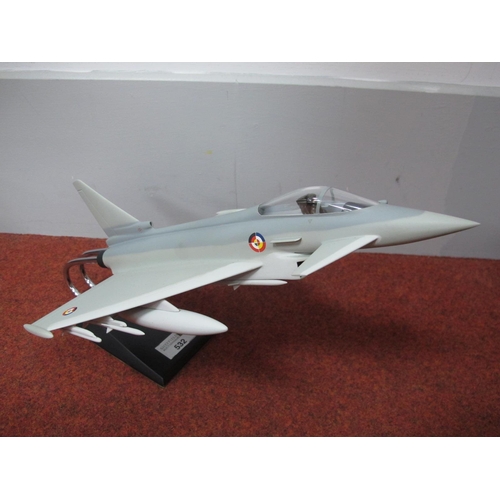 532 - A Space Models Resin Model of a Eurofighter Typhoon Military Aircraft, wingspan 22.5 cm, with displa... 