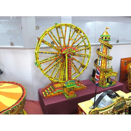 609 - A scratch built model depicting a 1940's Travelling Fun Fair (scale unknown) possibly built circa 20... 