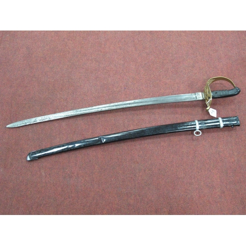 1342 - Reichmann Cavalry Sword, XIX Century probably Austrian with scabbard, 101cm long.