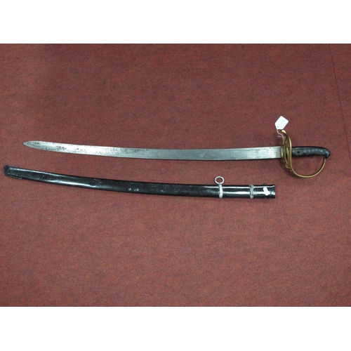 1342 - Reichmann Cavalry Sword, XIX Century probably Austrian with scabbard, 101cm long.