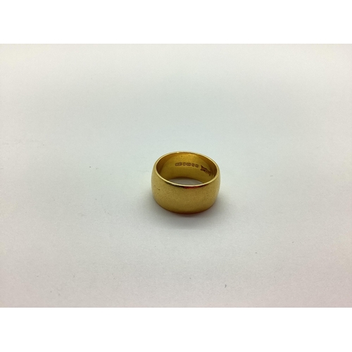 226 - A 22ct Gold Wide Wedding Band, (approx finger size M) (12.5grams).