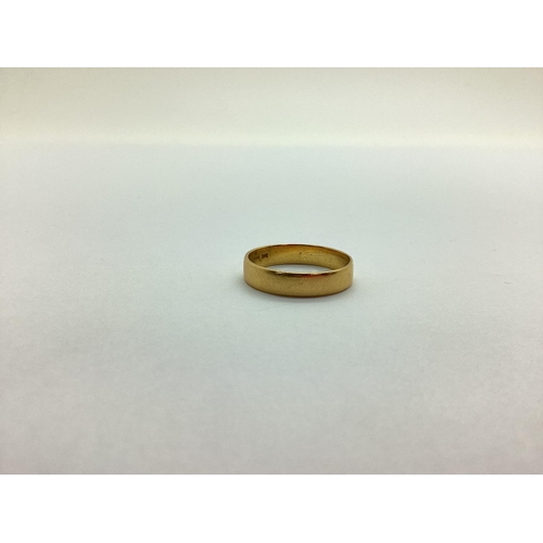 232 - A 22ct Gold (916) Plain Wedding Band, (finger size P) (3grams).