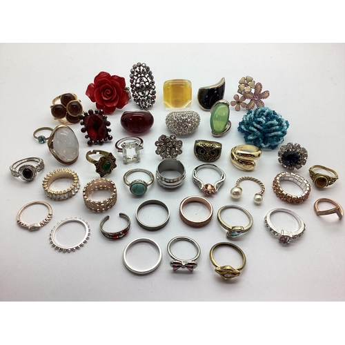 236 - A Selection of Modern Ladies Dress Rings, including a Karen Millen diamanté dome style ring, other i... 