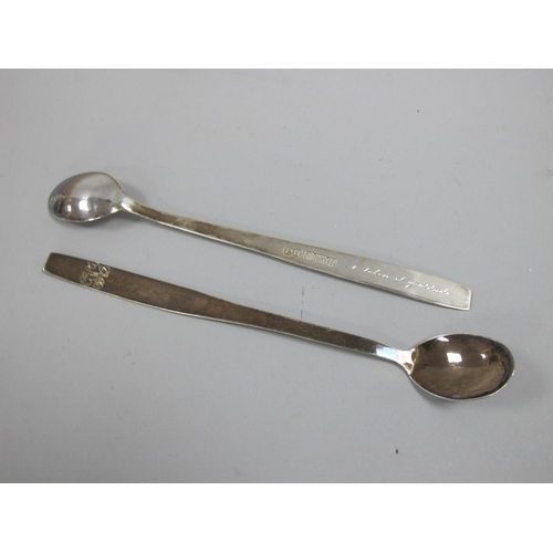 113 - A Pair of Hallmarked Silver Spoons, PH, Sheffield 1976, initialled 'GHJ' and engraved 