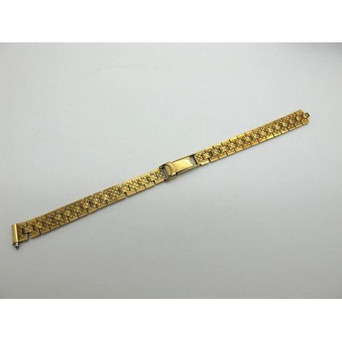 125 - A 9ct Gold Ladies Wristwatch Bracelet, of textured finish (14grams).