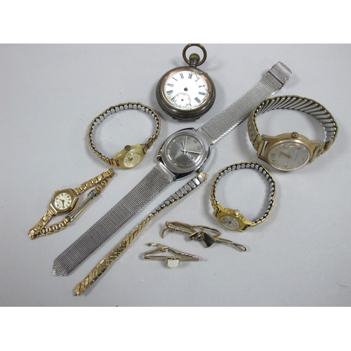 130 - A 9ct Gold Cased Ladies Wristwatch, together with vintage and later ladies and gent's wristwatches, ... 