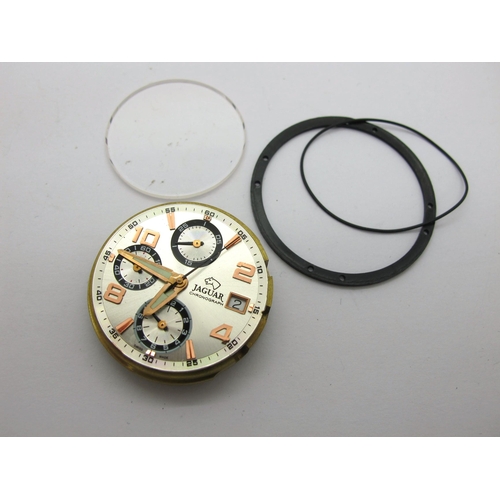 139 - Jaguar; A Modern Chronograph Gent's Wristwatch Movement, (spares / repairs).