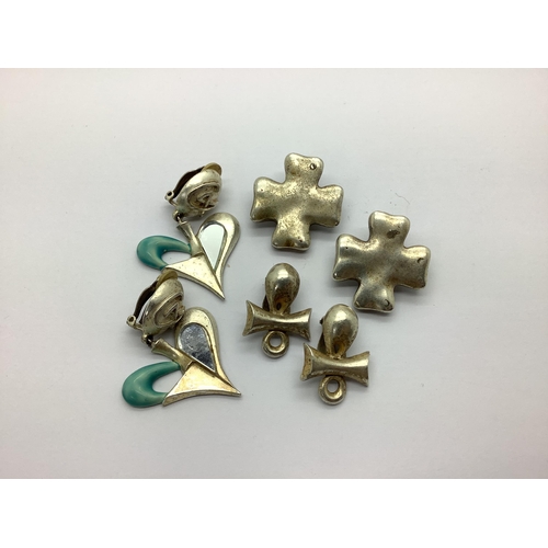 149 - Christian Lacroix; A Pair of Modern Clip On Earrings, of heart design, stamped 