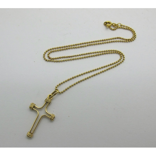 189 - A Modern Openwork Cross Pendant, (indistinctly stamped 