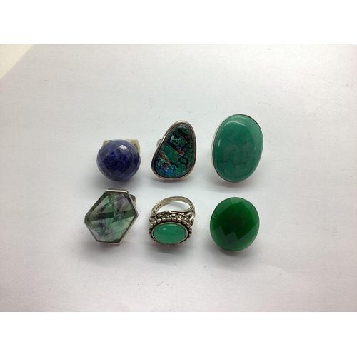 229 - Modern Large Single Stone Dress Rings, including 