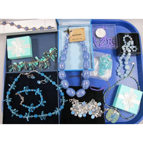 39 - Modern Costume Jewellery, including necklace and matching bracelet, further bracelets, bead and othe... 