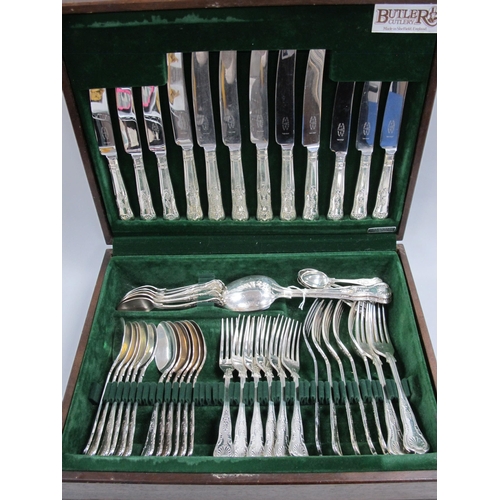 47 - Butler (Sheffield) Part Canteen of Kings Pattern Plated Cutlery, (one associated table fork / lackin... 