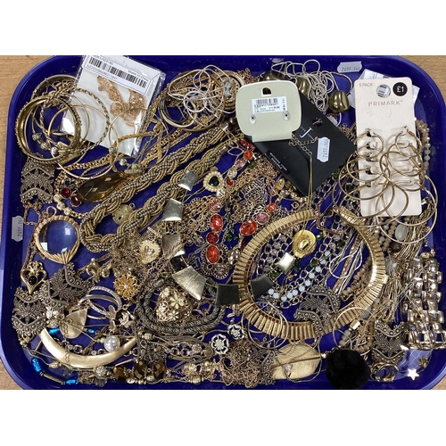 52 - A Collection of Gilt Coloured Jewellery to include bangles, statement collar necklace, varied size h... 