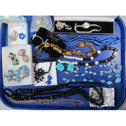 6 - A Collection of Assorted Vintage and Later Costume Jewellery, including bead and wire necklaces, bea... 