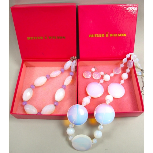 93 - Butler & Wilson; A Modern Statement Opalescent Chunky Bead Necklace, complete with matching earrings... 