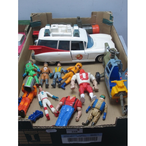 348 - Nine Original Circa 1980's Ghostbusters Plastic Action Figures to include Egon Spengler, Hard Hat Ho... 