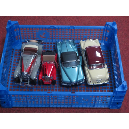 414 - Four Diecast Model Cars by Franklin Mint, Danbury Mint, Approximately 1:24th Scale to include 1950 C... 