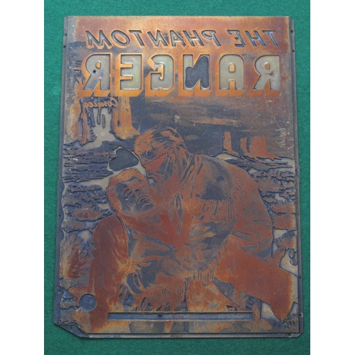 426 - A Post War Copper Based Lithographic Comic Printing Plate, Depicting the front cover of The Phantom ... 