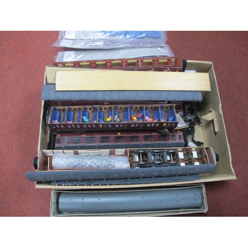 312 - Eighteen 'O' Gauge/7mm Kit Built Bogie Coaches, LMS/BR maroon, mainly card/wood construction, all re... 