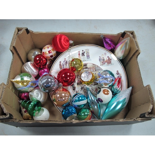 1100 - Vintage Christmas Baubles, cabinet plate, Sheffield in 1930's by George Cunningham:- One Box