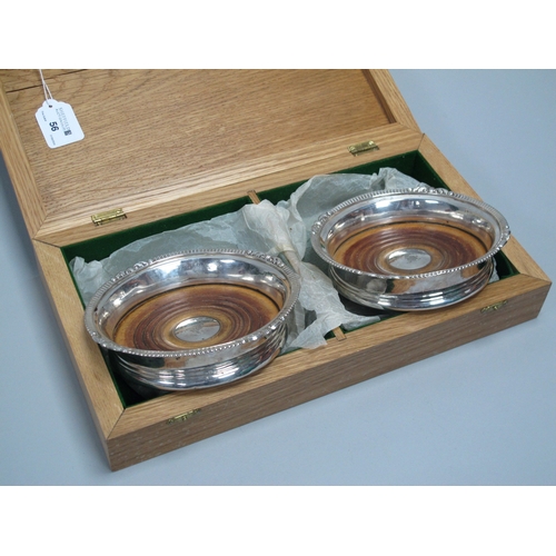 56 - A Pair of Georgian Hallmarked Silver Bottle Coasters, John Wright & George Fairbairn, Sheffield 1809... 