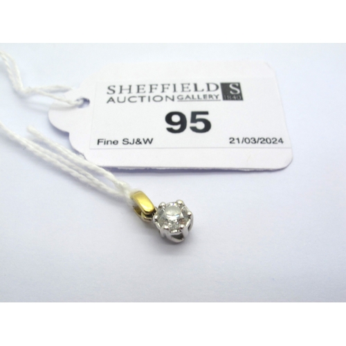 95 - A Modern Single Stone Diamond Pendant, the (4.6mm) brilliant cut stone claw set in two tone setting ... 
