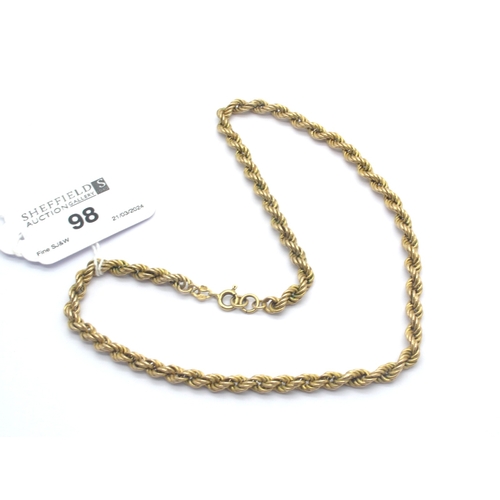 98 - A Ropetwist Style Chain, stamped 